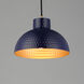 Rockport 1 Light 10 inch Glossy Navy and Natural Aged Brass Single Pendant Ceiling Light in Green and Natural Aged Brass