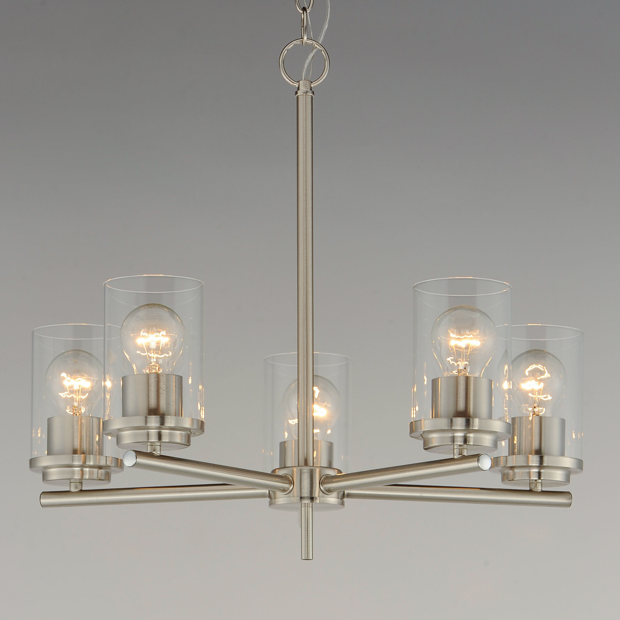 Corona 5 Light 22 inch Satin Nickel Single-Tier Chandelier Ceiling Light in Clear