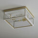 Neoclass 2 Light 13 inch White and Gold Outdoor Flush Mount