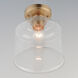Acadia 1 Light 8.75 inch Heritage Semi-Flush Mount Ceiling Light