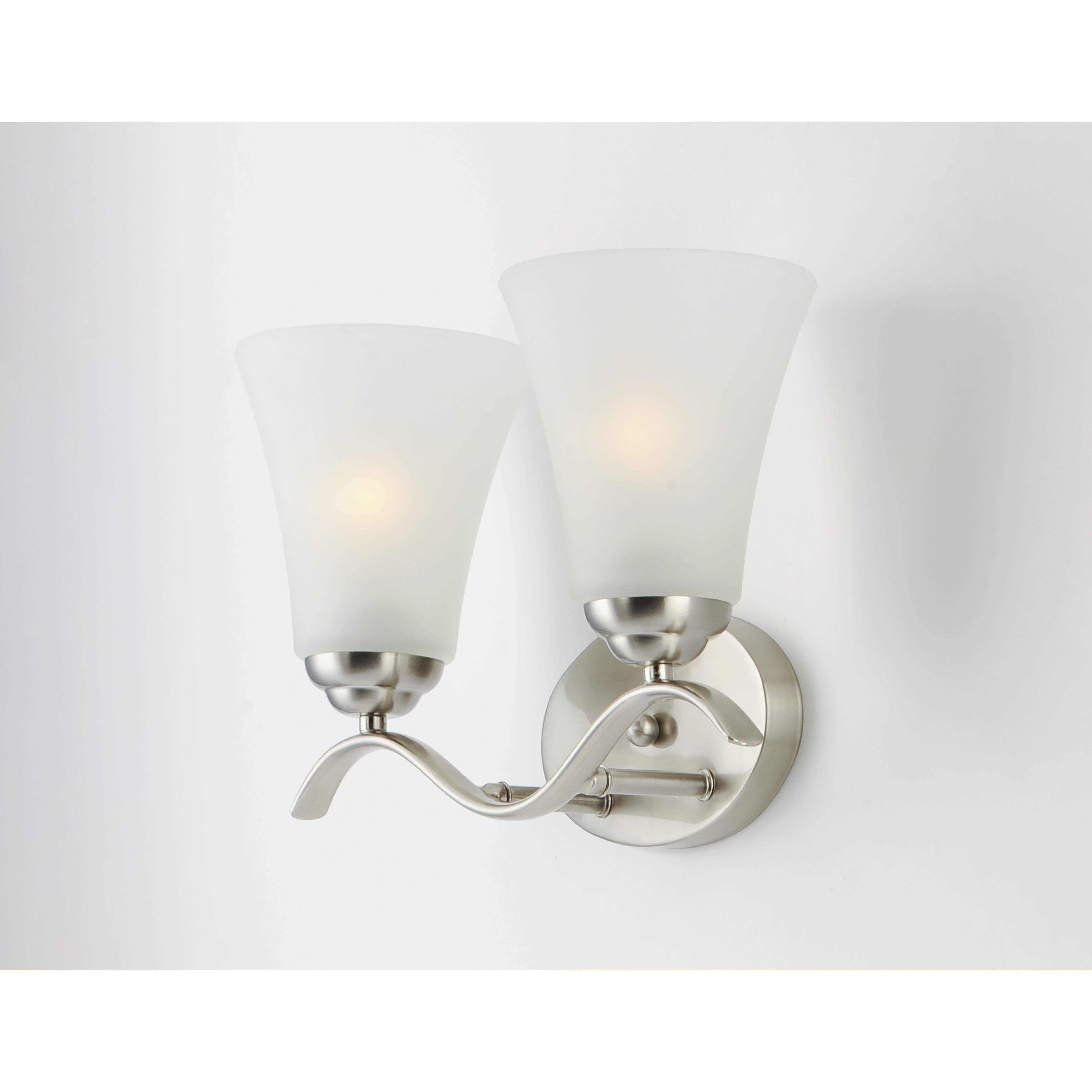 Vital 2 Light 15 inch Satin Nickel Bath Vanity Wall Light