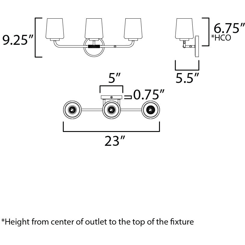 Durham 3 Light 23 inch Natural Aged Brass Bath Vanity Wall Light