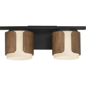 Draughtsman 2 Light 18 inch Walnut and Black Bath Vanity Light Wall Light in Satin White