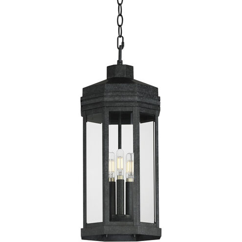 Wright 3 Light 9 inch Black Patina Outdoor Pendant