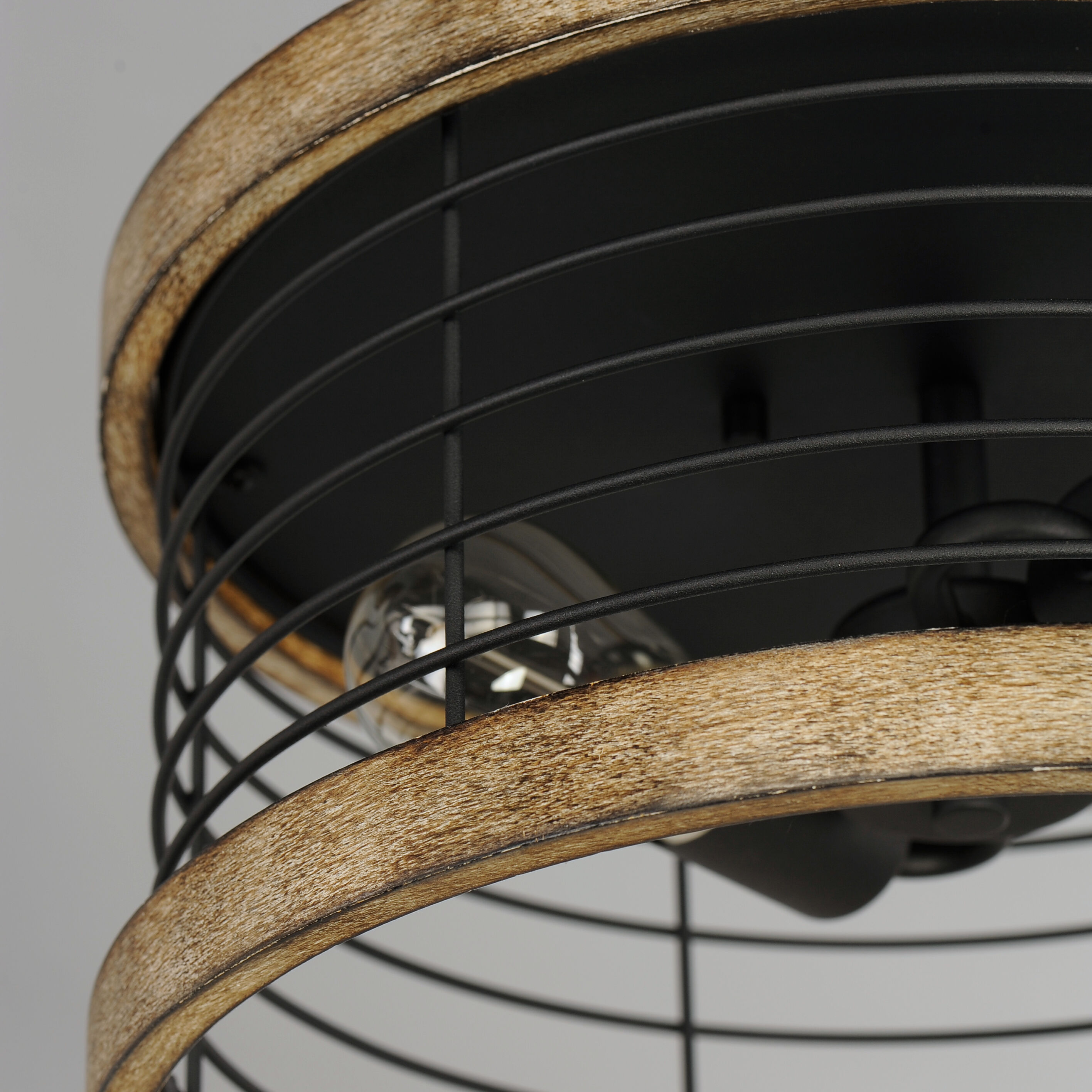 Homestead 2 Light 15 inch Driftwood/Black Semi-Flush Mount Ceiling Light