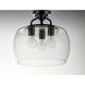 Goblet 3 Light 14 inch Black/Satin Nickel Semi-Flush Mount Ceiling Light in Black and Satin Nickel