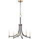 Lyndon 6 Light 28 inch Bronze and Antique Brass Chandelier Ceiling Light