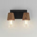 Carpenter 2 Light 12.5 inch Walnut and Black Bath Vanity Wall Light