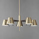 Carlo LED 28 inch Dark Bronze, Leather, Heritage Brass Chandelier Ceiling Light
