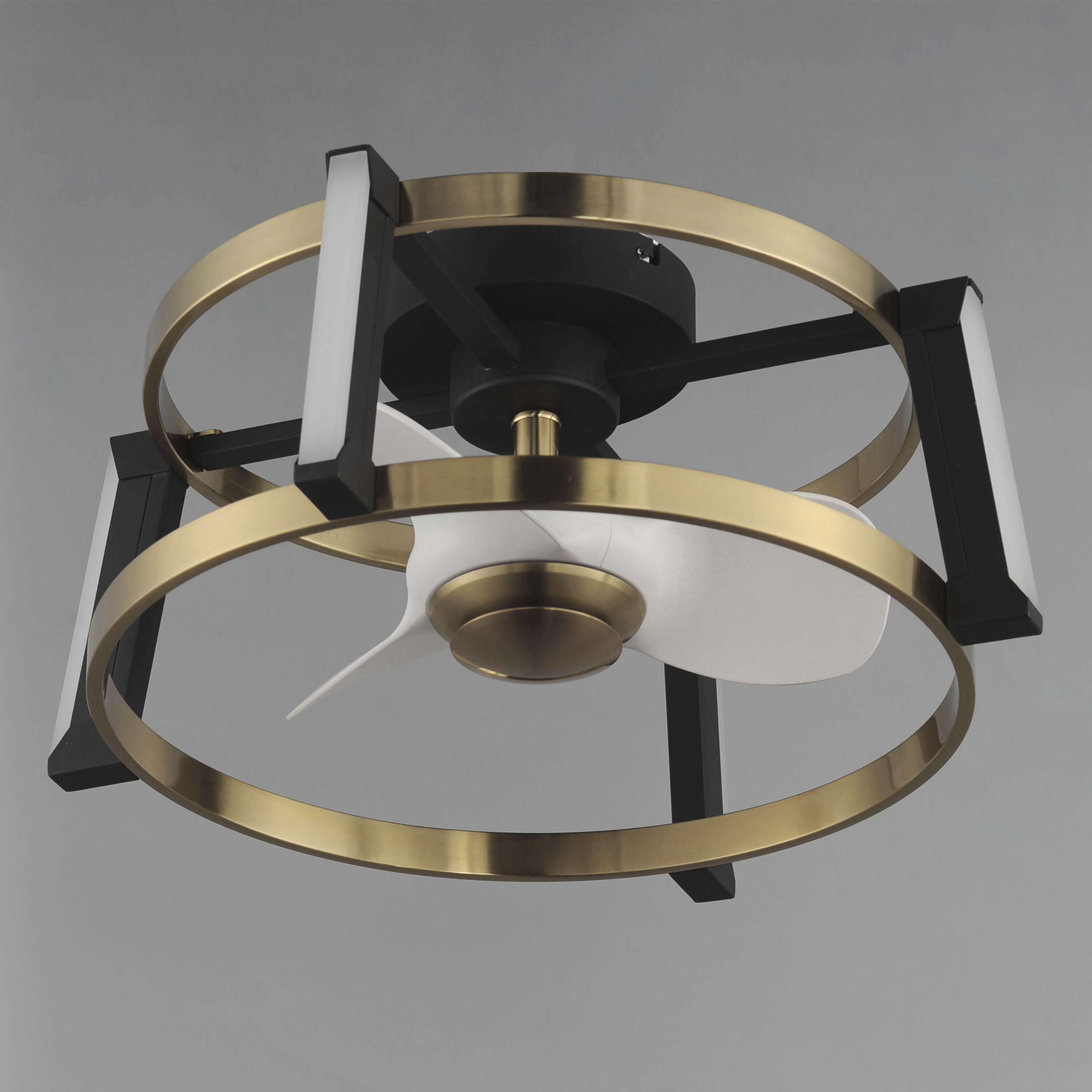 Darling 24 inch Black with Natural Aged Brass Fandelight, Smart Light