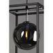 Fluid LED 10 inch Black/Polished Chrome Single Pendant Ceiling Light in Mirror Smoke, Black and Polished Chrome