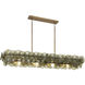 Loren 4 Light 54 inch Weathered Brass Linear Pendant Ceiling Light