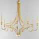 Normandy 8 Light 34 inch Gold Leaf Chandelier Ceiling Light