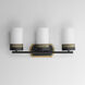 Ruffles 3 Light 21 inch Black and Antique Brass Bath Vanity Wall Light