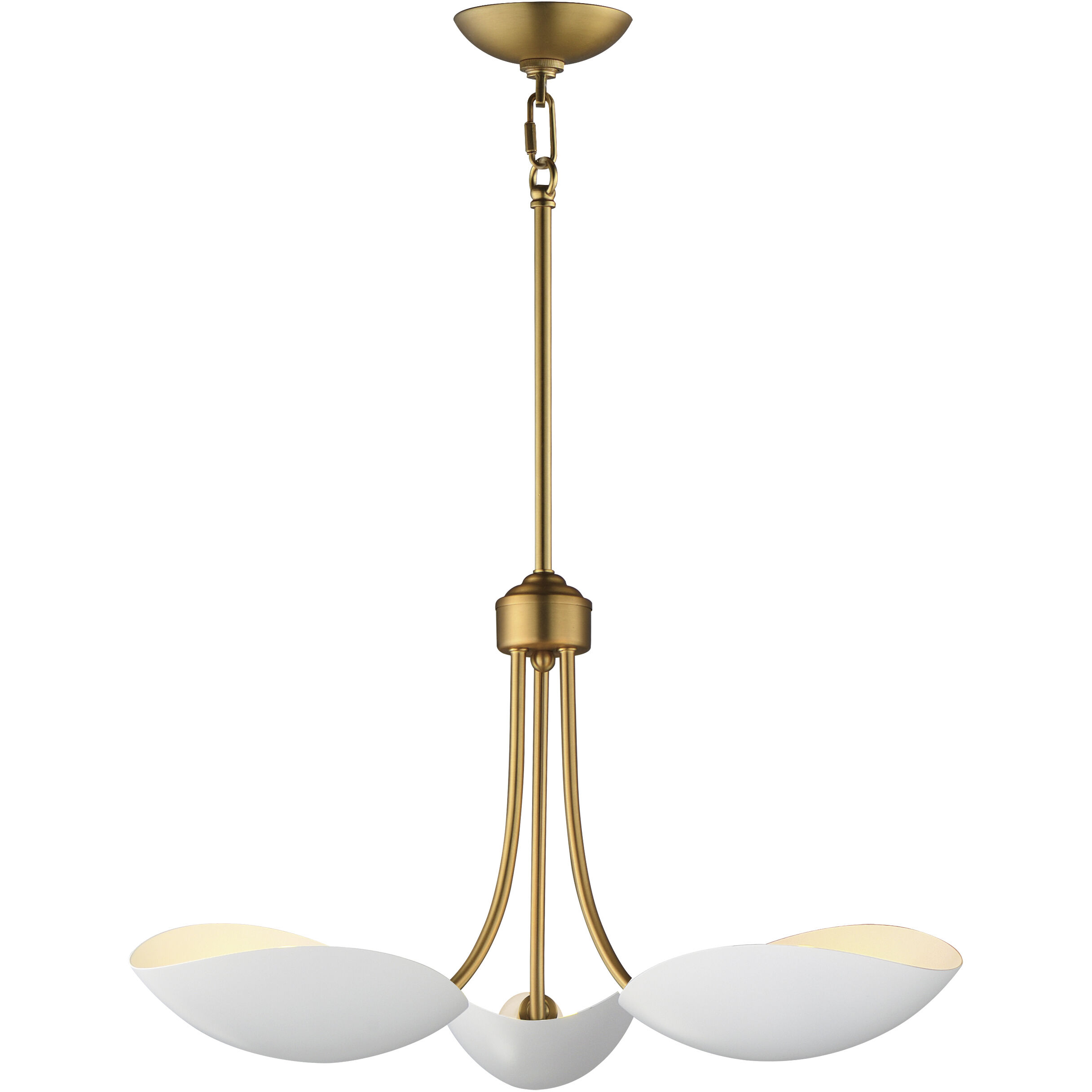 Maris 3 Light 22 inch White and Natural Aged Brass Multi-Light Pendant Ceiling Light