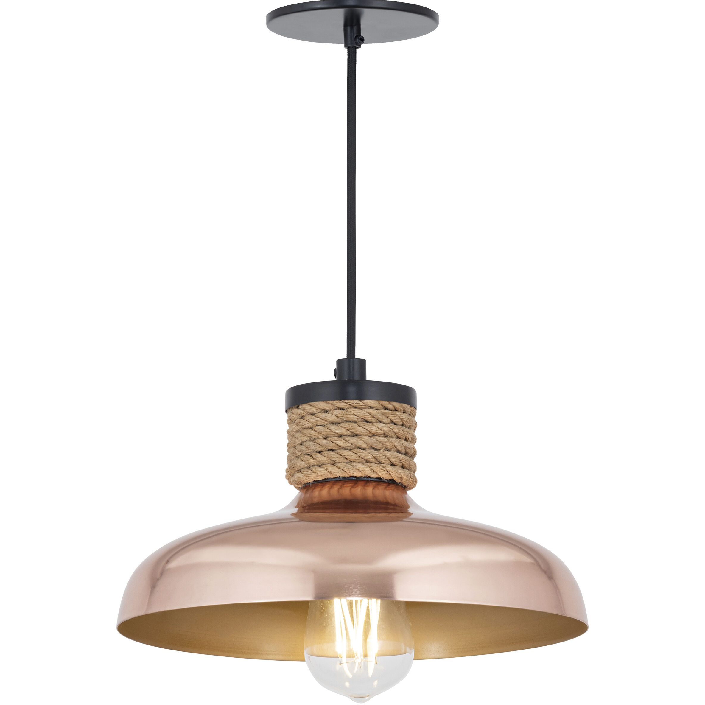 Bingham 1 Light 9.75 inch Copper Single Pendant Ceiling Light