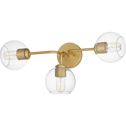 Knox 3 Light 24.25 inch Natural Aged Brass Bath Vanity Light Wall Light