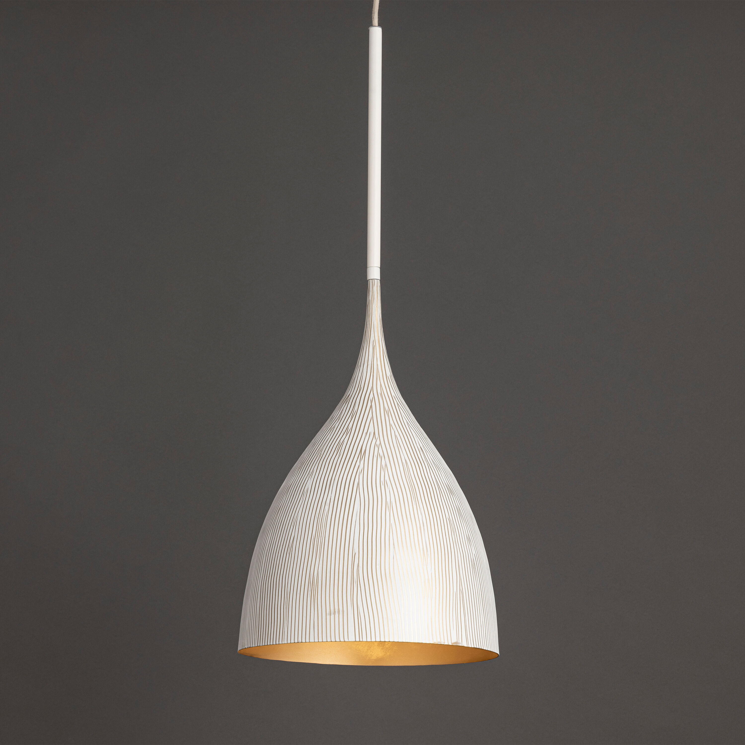 Fleur 1 Light 12.25 inch White and Gold Single Pendant Ceiling Light