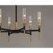 Flambeau LED 25 inch Black/Antique Brass Chandelier Ceiling Light