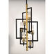 Flambeau 6 Light 14 inch Black and Antique Brass Chandelier Ceiling Light