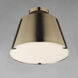 Carlo LED 13.75 inch Dark Bronze, Leather, Heritage Brass Semi-Flush Mount Ceiling Light