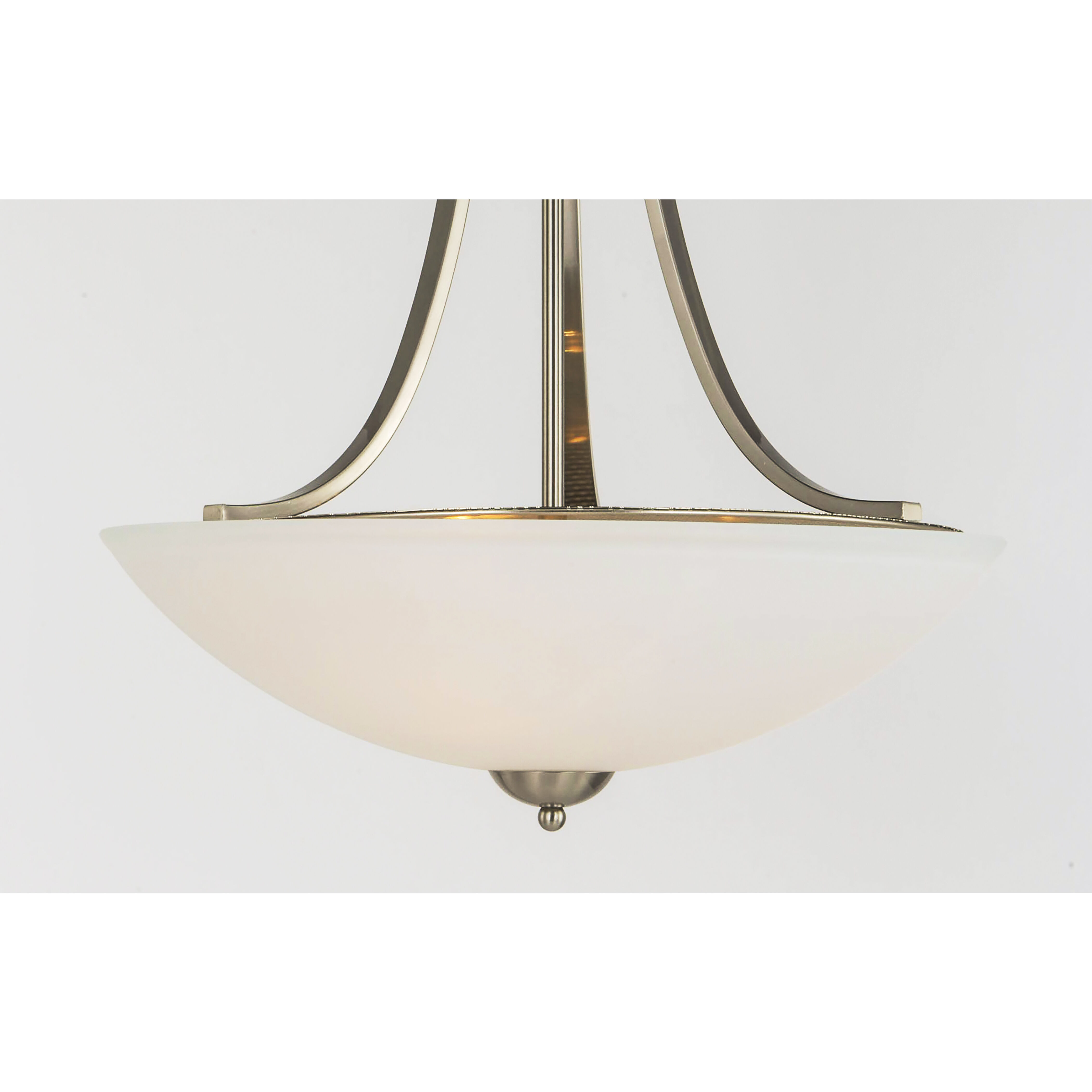 Taylor 3 Light 19.5 inch Satin Nickel Invert Bowl Pendant Ceiling Light
