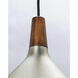 Nordic 1 Light 15 inch Walnut/Brushed Platinum Single Pendant Ceiling Light in Walnut and Pewter, Bulb Not Included