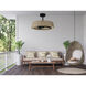 Tulum 29 inch Dark Bronze Fandelight in Natural Rattan