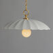 Primrose 1 Light 16 inch Matte White and Gold Leaf Single Pendant Ceiling Light