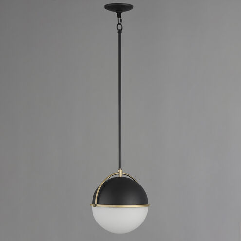 Duke 1 Light 11.5 inch Black and Weathered Brass Single Pendant Ceiling Light