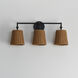 Baja 3 Light 24.25 inch Dark Bronze Bath Vanity Wall Light