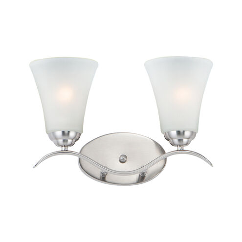 Vital 2 Light 15 inch Satin Nickel Bath Vanity Wall Light