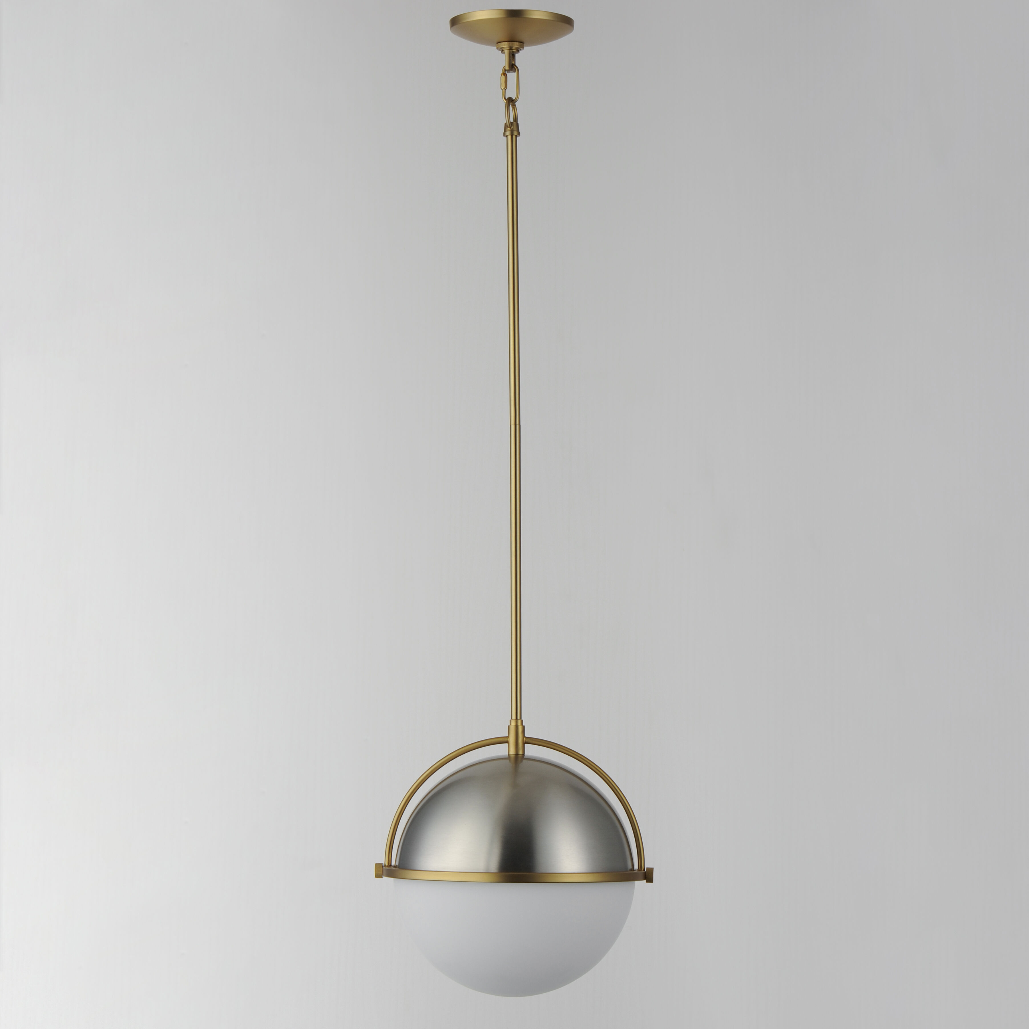 Duke 1 Light 11.5 inch Satin Nickel and Satin Brass Single Pendant Ceiling Light