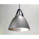 Nordic 1 Light 19 inch Black/Brushed Platinum Single Pendant Ceiling Light in Black and Brushed Platinum