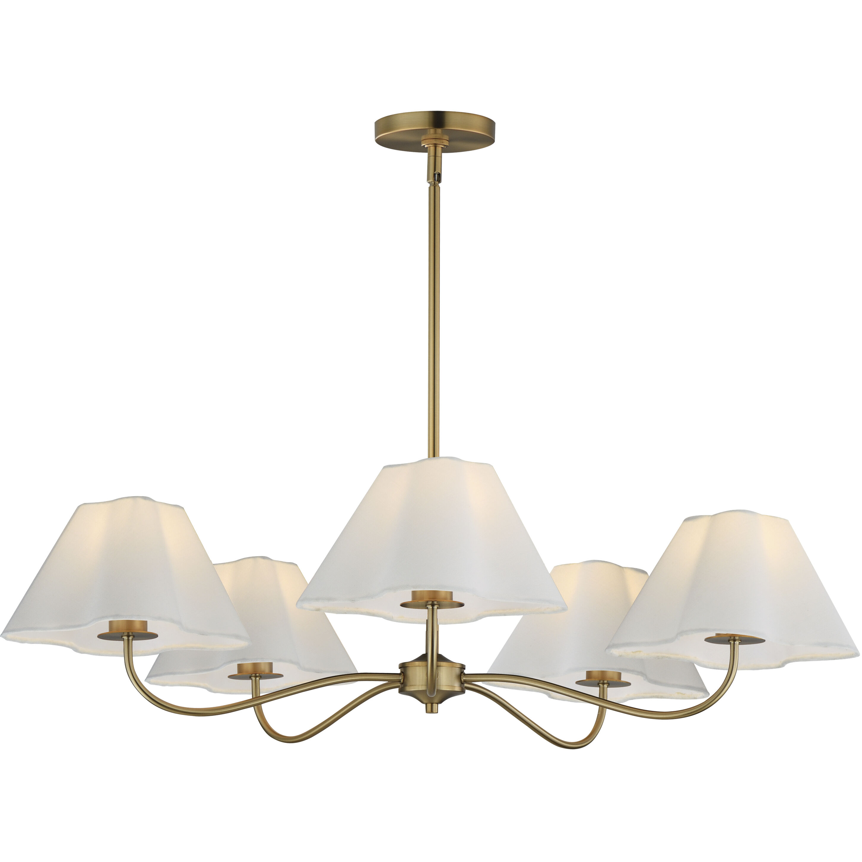 Saxon 5 Light 37.5 inch Natural Aged Brass Chandelier Ceiling Light