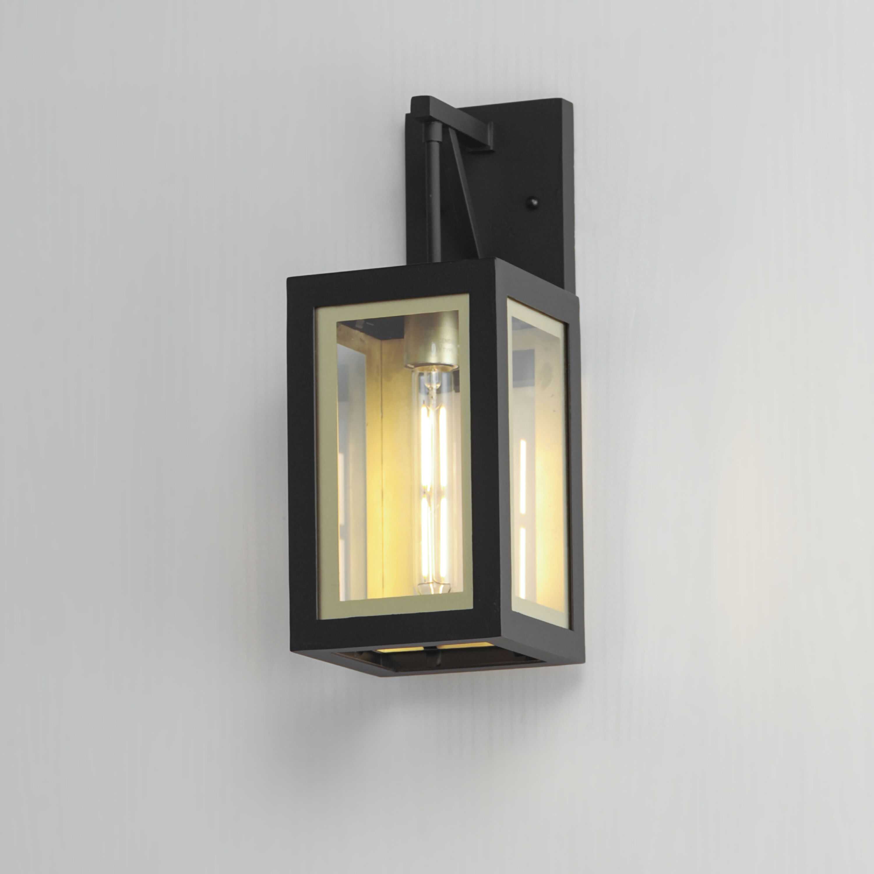 Neoclass 1 Light 16 inch Black/Gold Outdoor Wall Mount