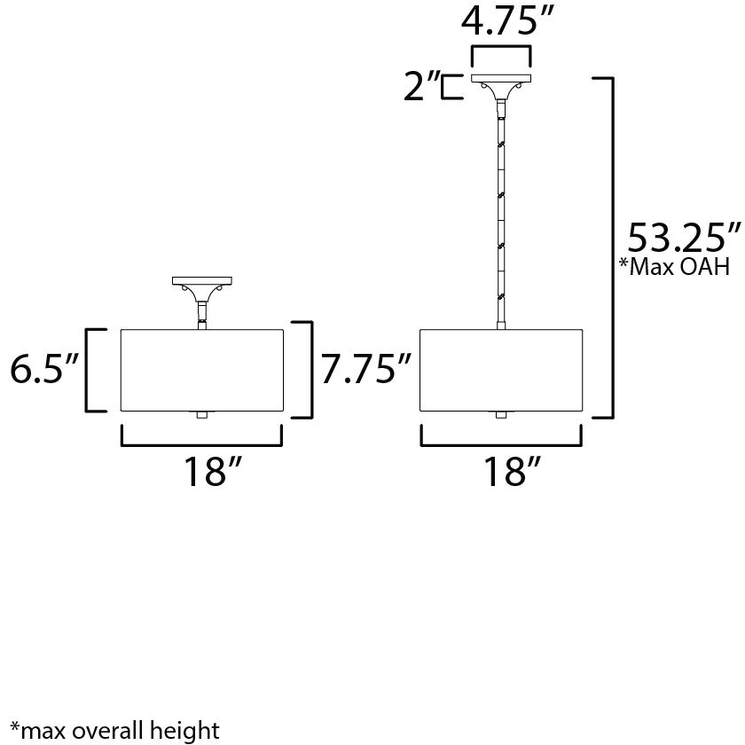 Bongo 3 Light 18 inch Natural Aged Brass Semi-Flush Mount Ceiling Light