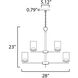 Corona 9 Light 28 inch Satin Nickel Multi-Tier Chandelier Ceiling Light in Frosted
