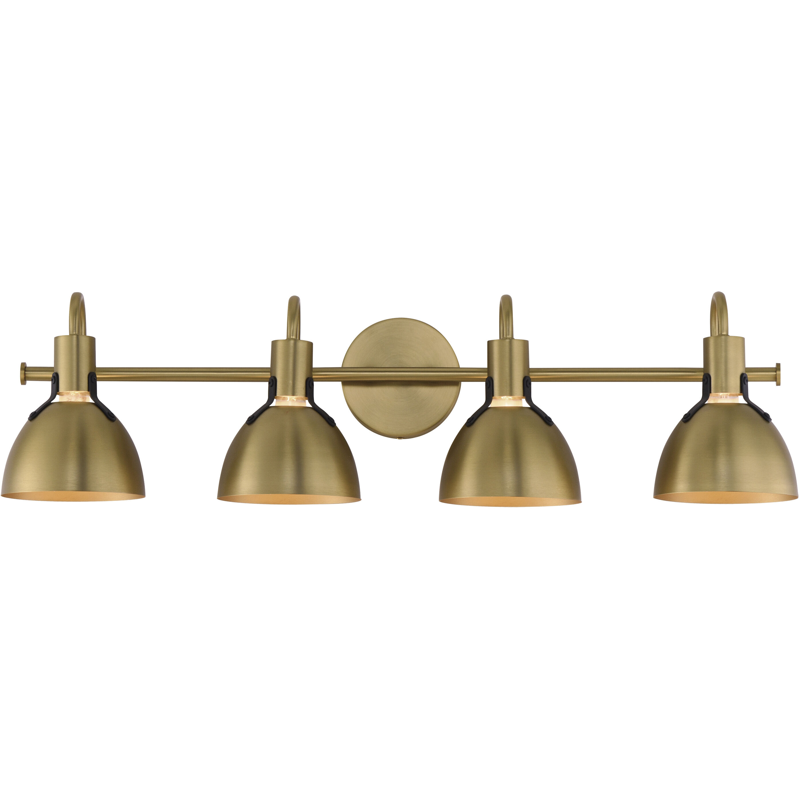 Dusk 4 Light 33.25 inch Black and Antique Brass Bath Vanity Wall Light