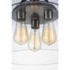 Goblet 3 Light 14 inch Black/Satin Nickel Semi-Flush Mount Ceiling Light in Black and Satin Nickel