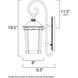 Dover DC 1 Light 19.5 inch Bronze Outdoor Wall Mount