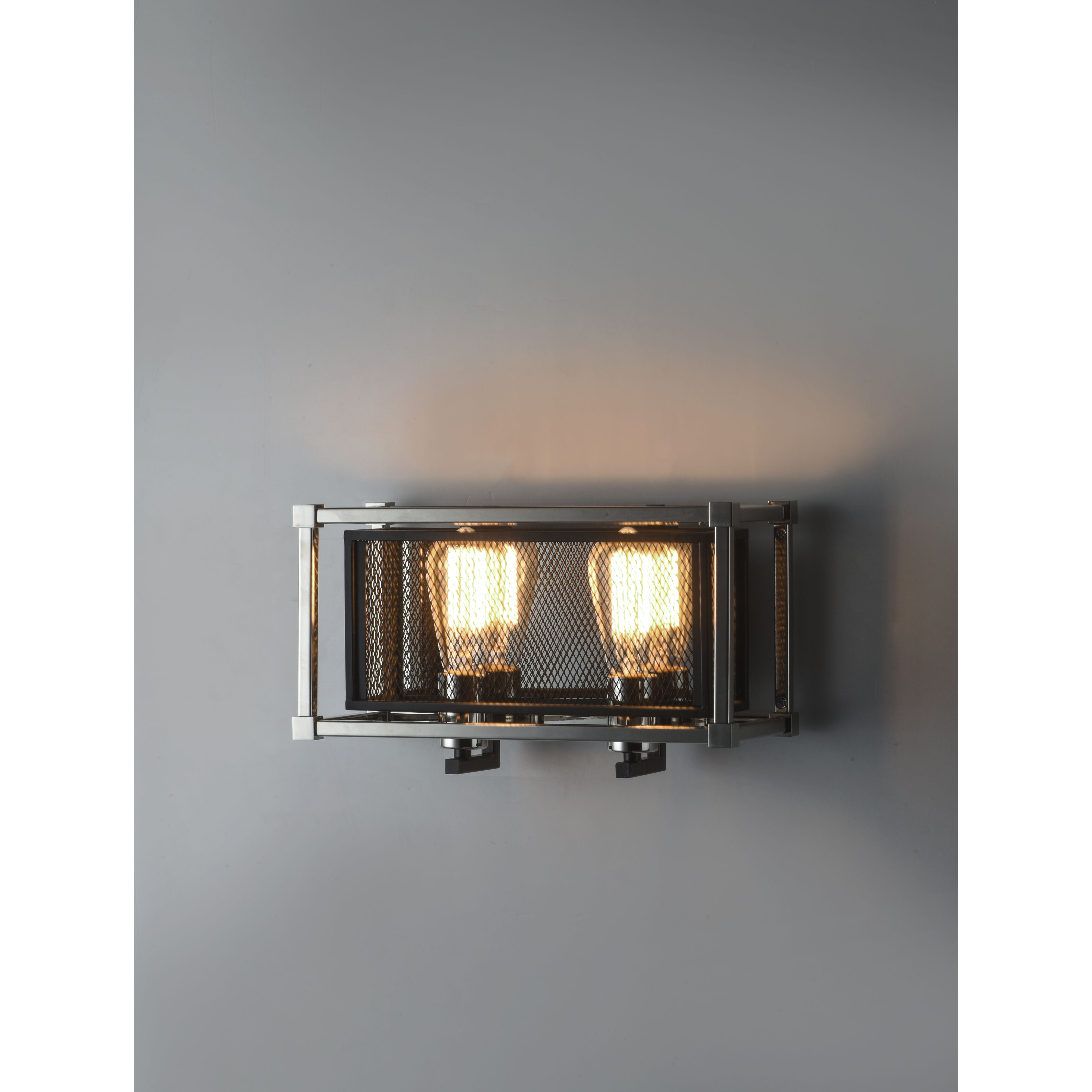 Refine 2 Light 14.25 inch Black/Polished Nickel Bath Vanity Wall Light