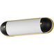 Capsule LED 18 inch Black and Natural Aged Brass Bath Vanity Wall Light in Black with Natural Aged Brass