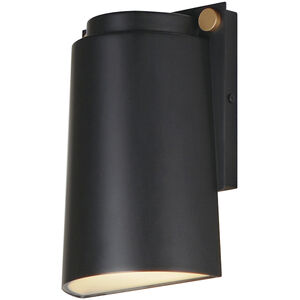 Rivet LED 9.5 inch Black and Antique Brass Outdoor Wall Mount