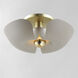 Poppy LED 17.75 inch Silver Gold with Satin Brass Flush Mount Ceiling Light in Silver Gold and Satin Brass