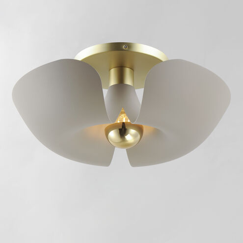 Poppy LED 17.75 inch Silver Gold with Satin Brass Flush Mount Ceiling Light in Silver Gold and Satin Brass