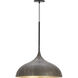 Fleur 1 Light 20 inch Black and Gold Single Pendant Ceiling Light