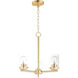Corona 3 Light 16.5 inch Satin Brass Single-Tier Chandelier Ceiling Light in Clear