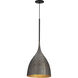 Fleur 1 Light 12.5 inch Black and Gold Single Pendant Ceiling Light
