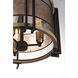 Boundry 3 Light 16.5 inch Black and Barn Wood and Antique Brass Flush Mount Ceiling Light